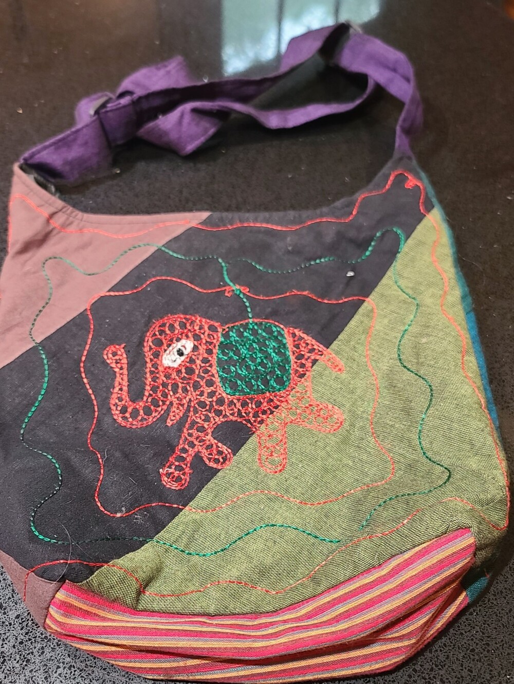 Boho Patchwork Elephant Tote Bag Lined